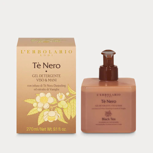 Почистващ гел за ръце и лице Черен чай L’Erbolario флакон